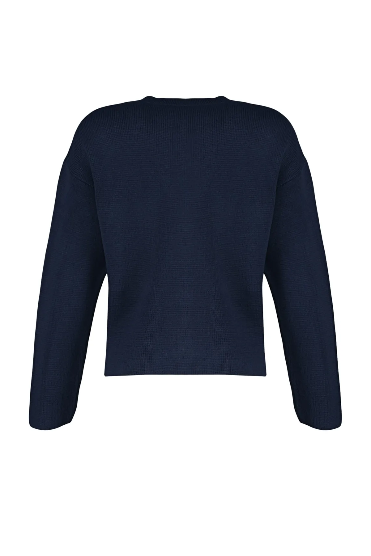 Trendyol Collection  Marineblauer, weich strukturierter Strick-Cardigan mit Accessoires TWOAW24HI00023