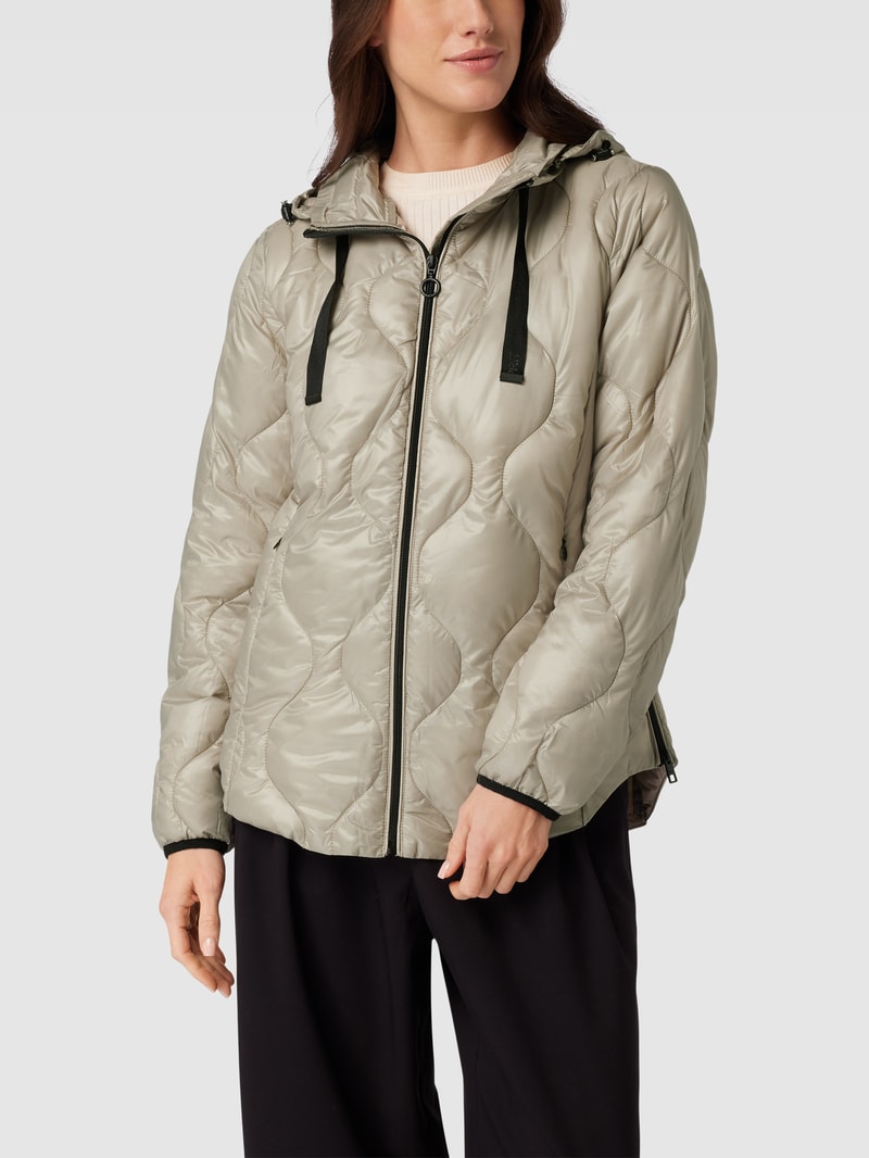 Steppjacke mit seitlichen Eingrifftaschen in beige