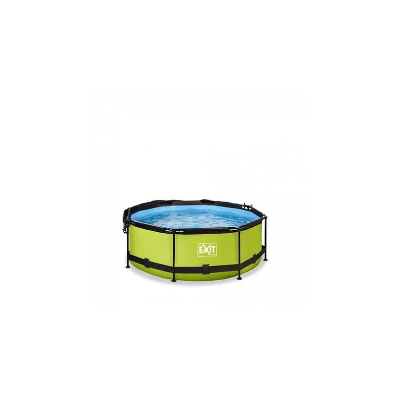 Piscine ø244x76cm avec voile d'ombrage et pompe filtrante Lime vert