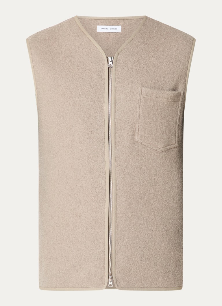 SAMSØE SAMSØE  Sahannes vest van teddy met borstzak