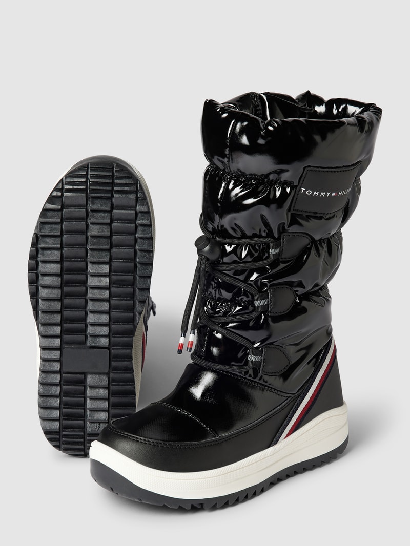 Boots mit Zugverschluss in schwarz