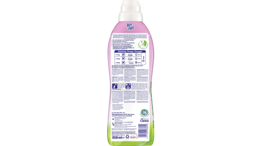 Vernel Weichspüler Wildrose 39 WL 858 ml