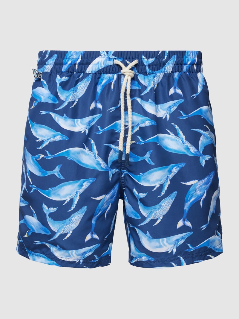 Badehose mit Allover-Muster in marineblau