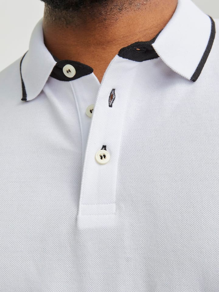 JACK & JONES PLUS Poloshirt in White günstig kaufen