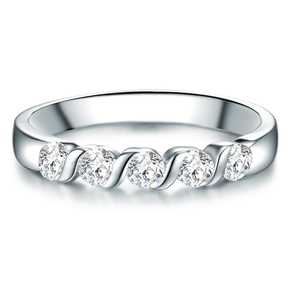 Trilani Bague en argent Argent sterling Oxyde de zirconium (CZ) en Argent Bague