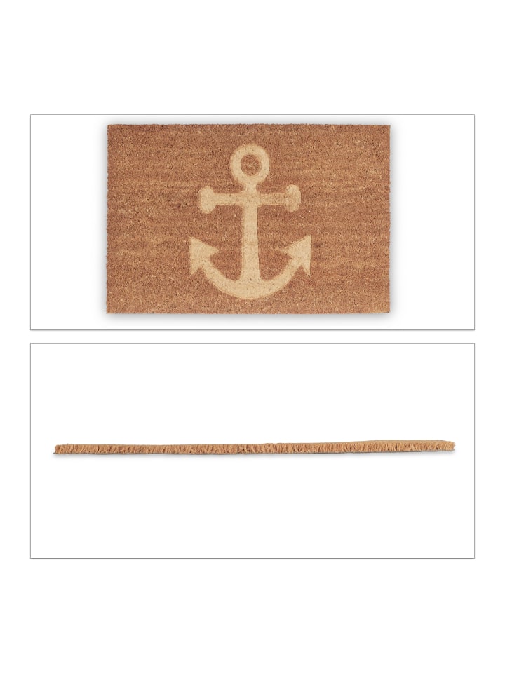 relaxdays Fußmatte Anker in Natur - (B)60 x (T)40 cm günstig kaufen onesize