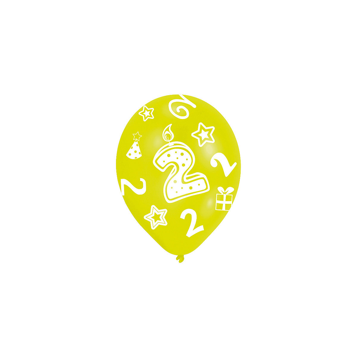Latexballons Zahl 2, 6 Stück