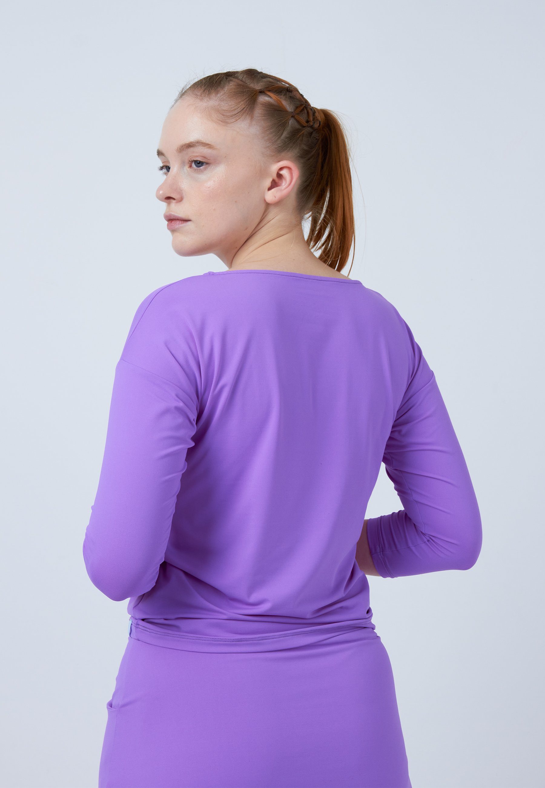 SPORTKIND Funktionsshirt Tennis 3/4 Loose Fit Shirt Mädchen & Damen lila