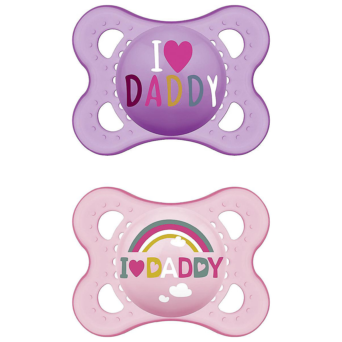 Schnuller Original, Silikon, Gr. 2, 2 Stk, I love Daddy