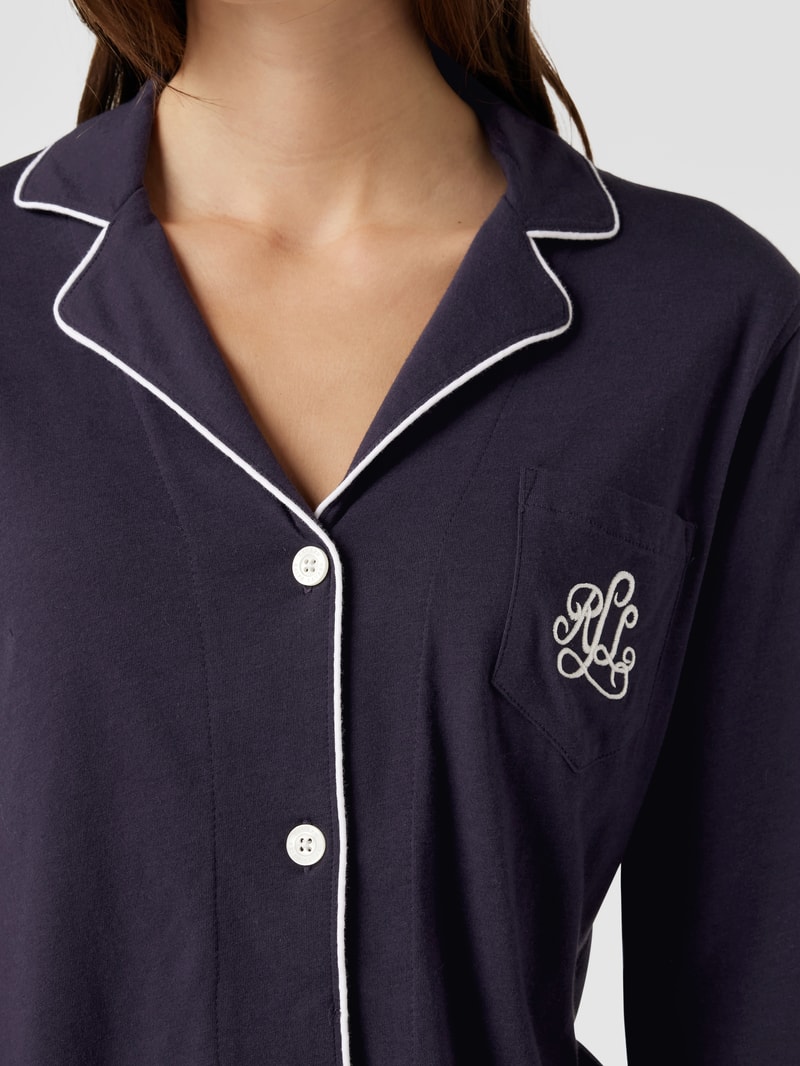 Pyjama aus Baumwoll-Modal-Mix in marineblau