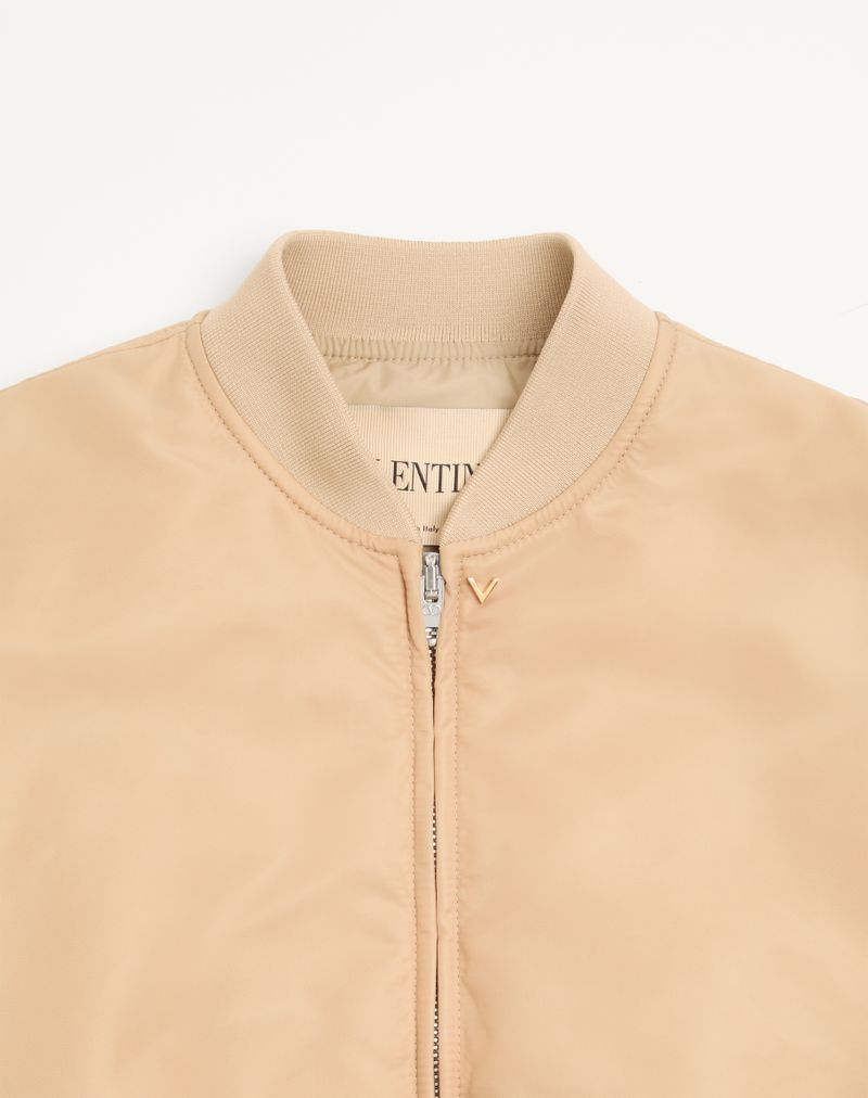 Valentino bomberjack van nylon met V-gouden accenten