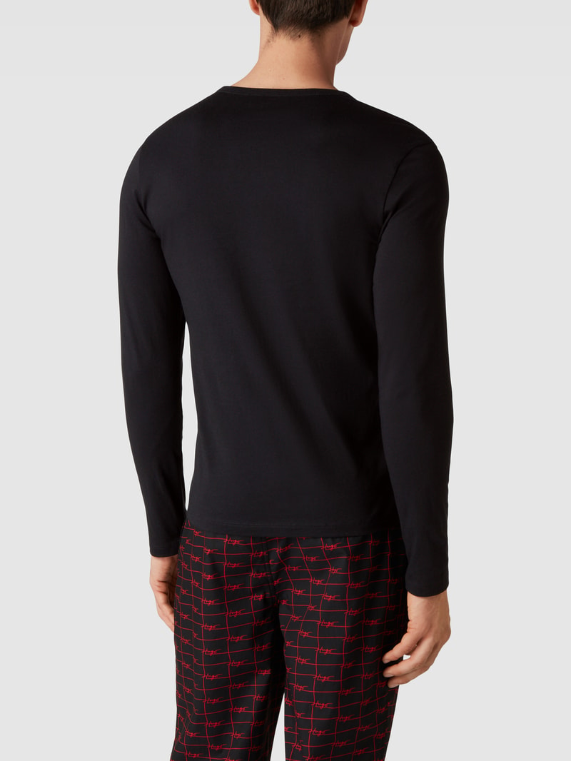 Longsleeve mit Label-Detail in schwarz
