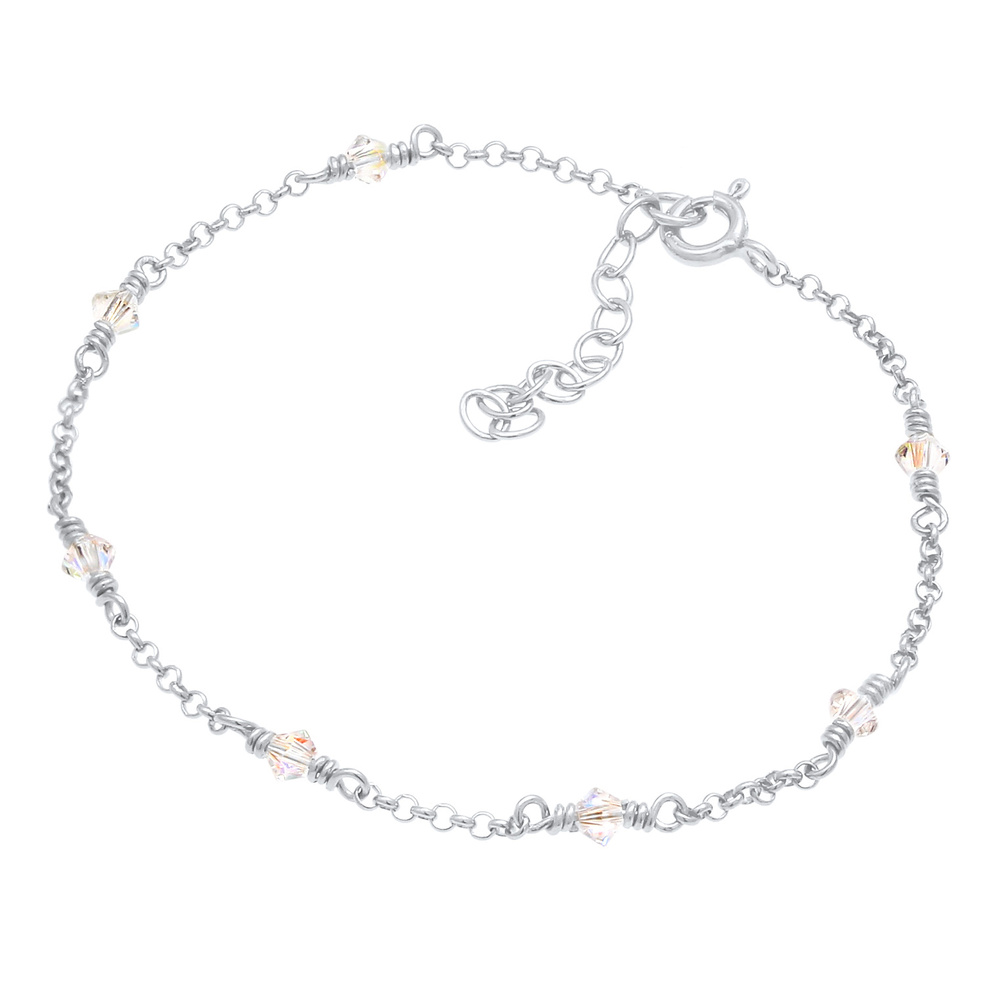 Elli Elli Bracelet féminin étincelant avec des cristaux en 925/1000 argent massif Bracelet