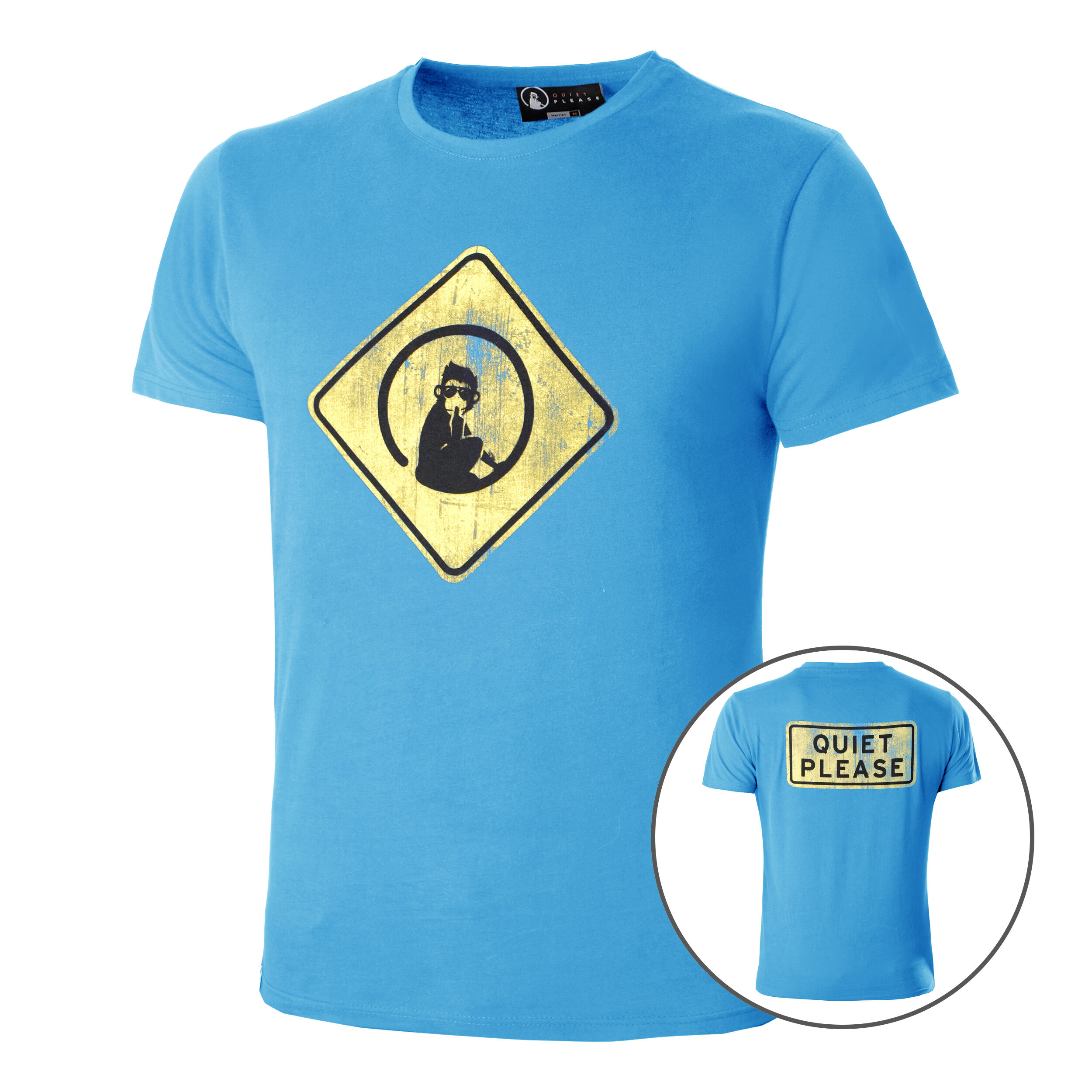 Australia Road Sign T-Shirt Herren - Blau, Gelb