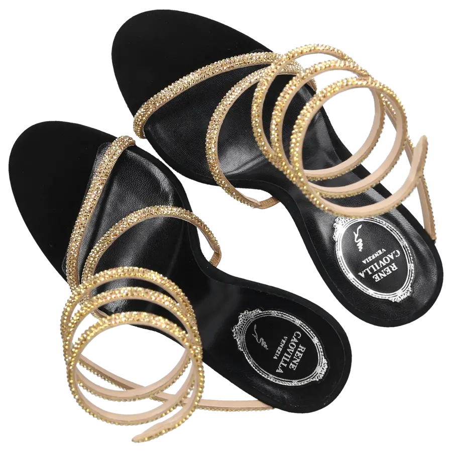 Rene Caovilla - Sandalen MARGOT Veloursleder - schwarz