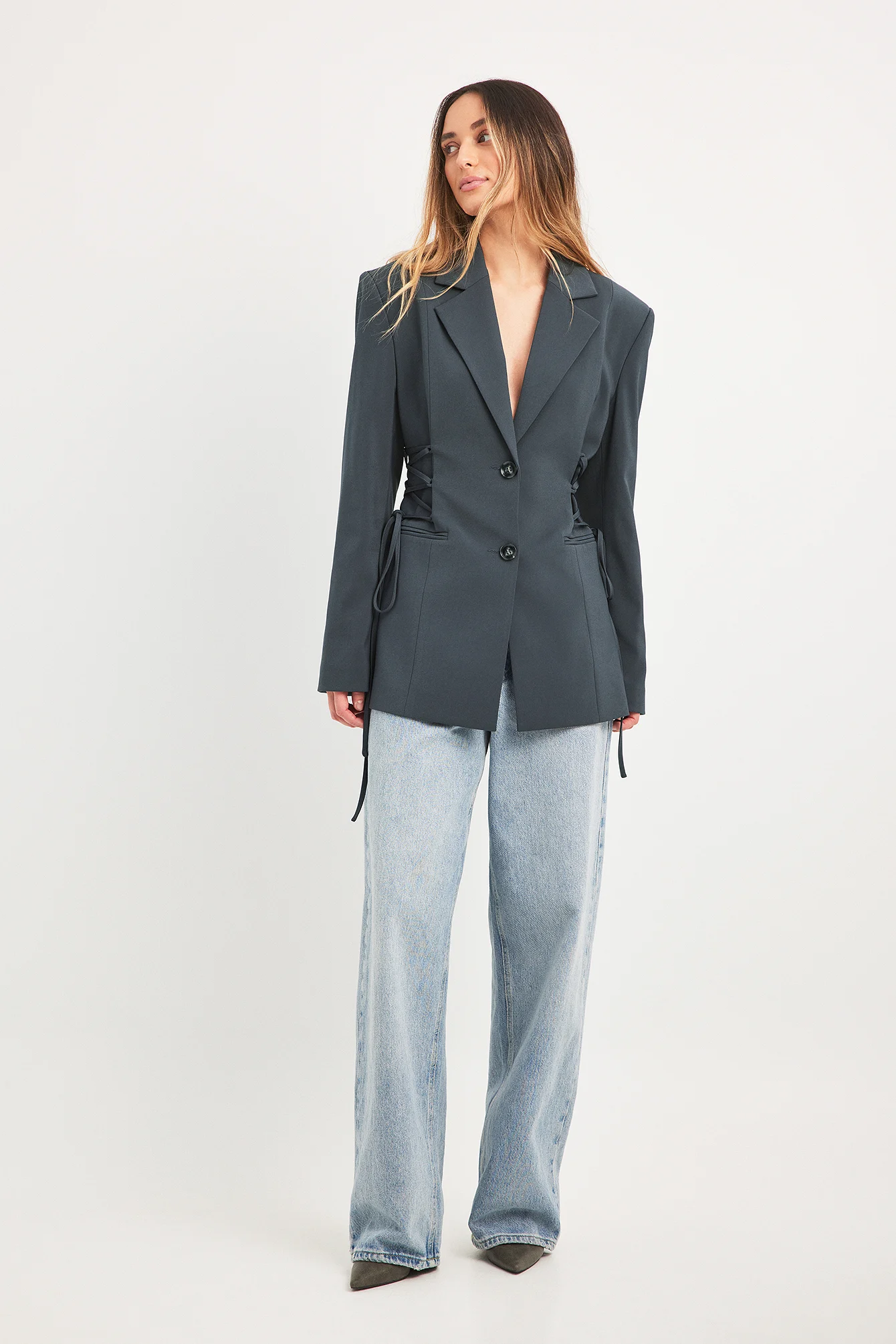 Blazer mit Schnürdetails