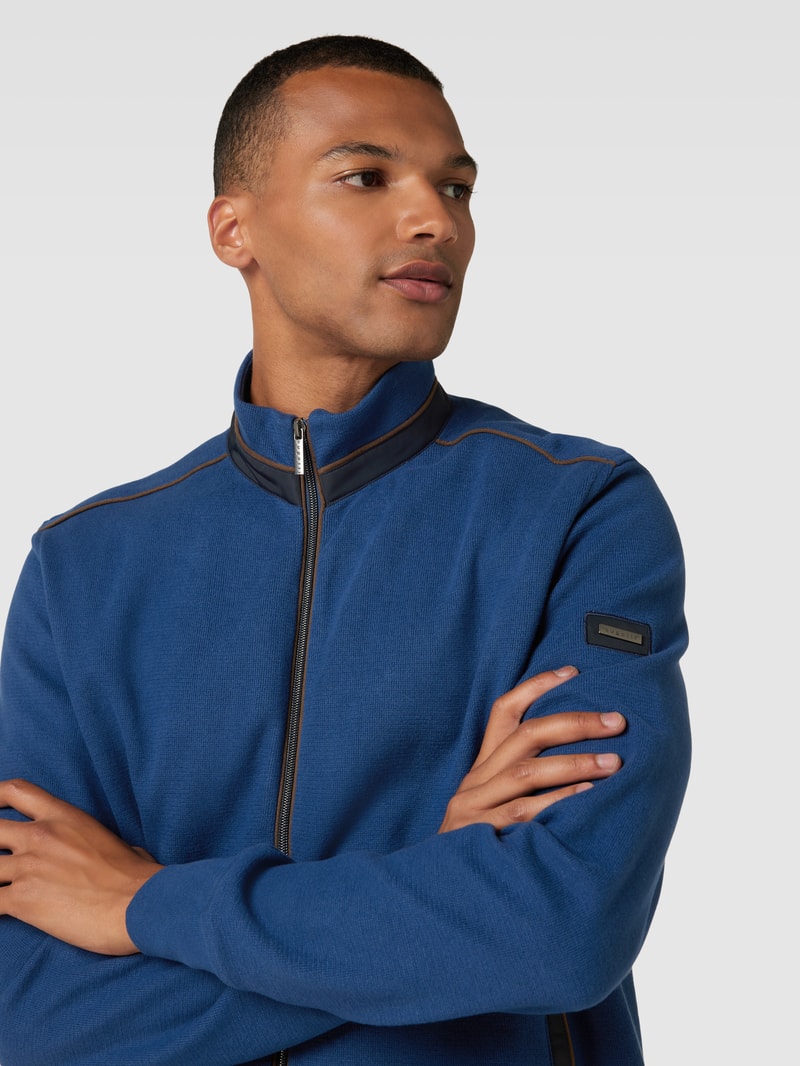 Sweatjacke mit Reißverschluss in marineblau