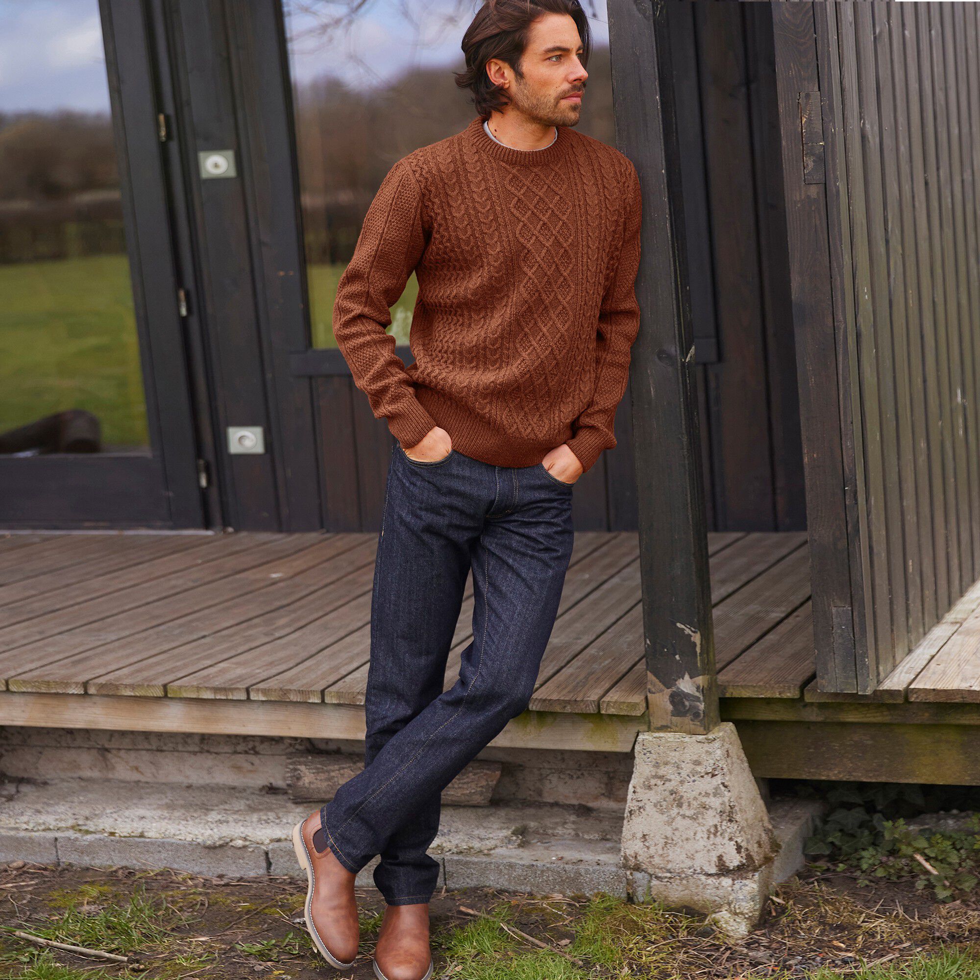 Pull irlandais col rond