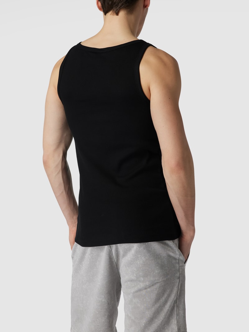 Tanktop mit Label-Print im 2er-Pack in schwarz