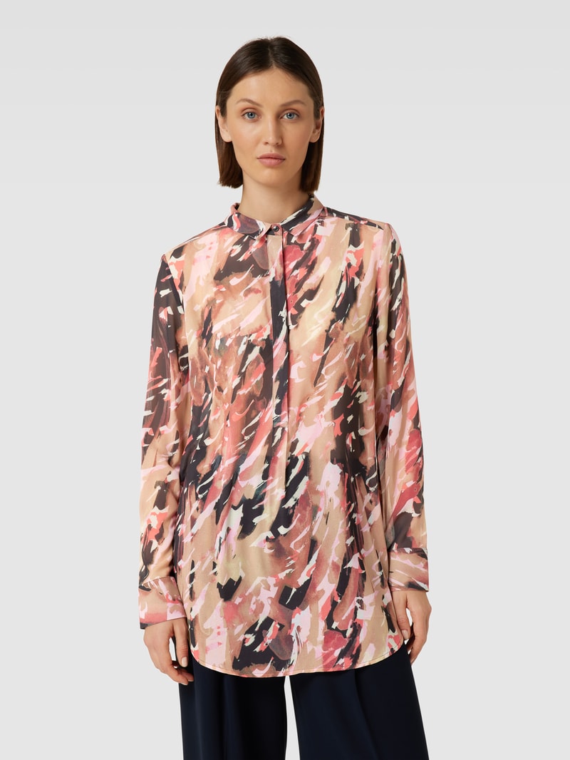Bluse mit Allover-Muster in sand