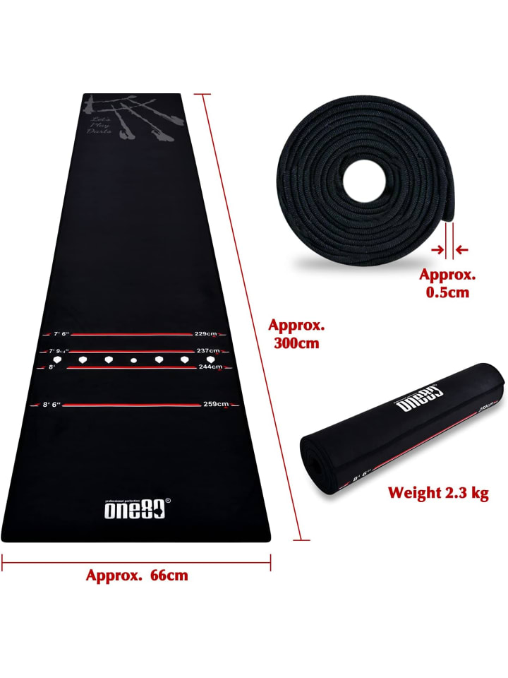 COFI 1453 Dartteppich in Schwarz 300x66 cm in Schwarz günstig kaufen onesize