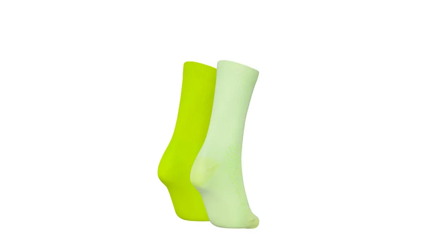 PUMA Damen Sportsocken 2er Pack white / lime combo