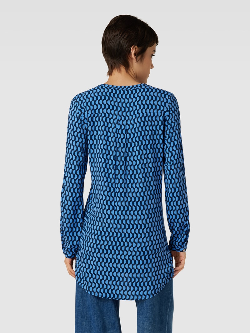 Bluse aus Viskose mit Allover-Print in dunkelblau
