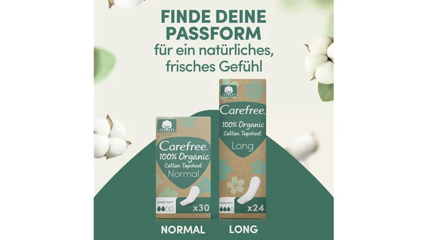 Carefree Slipeinlagen Organic Cotton Long