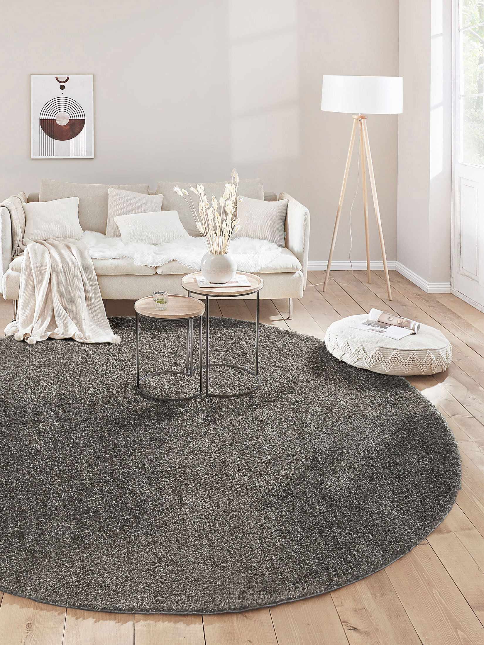Lounge Hochflor-Teppich, Grau