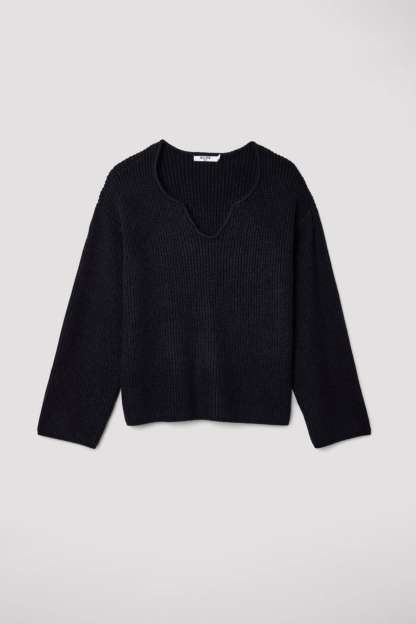 Boxy-Strickpullover mit Kragendetail