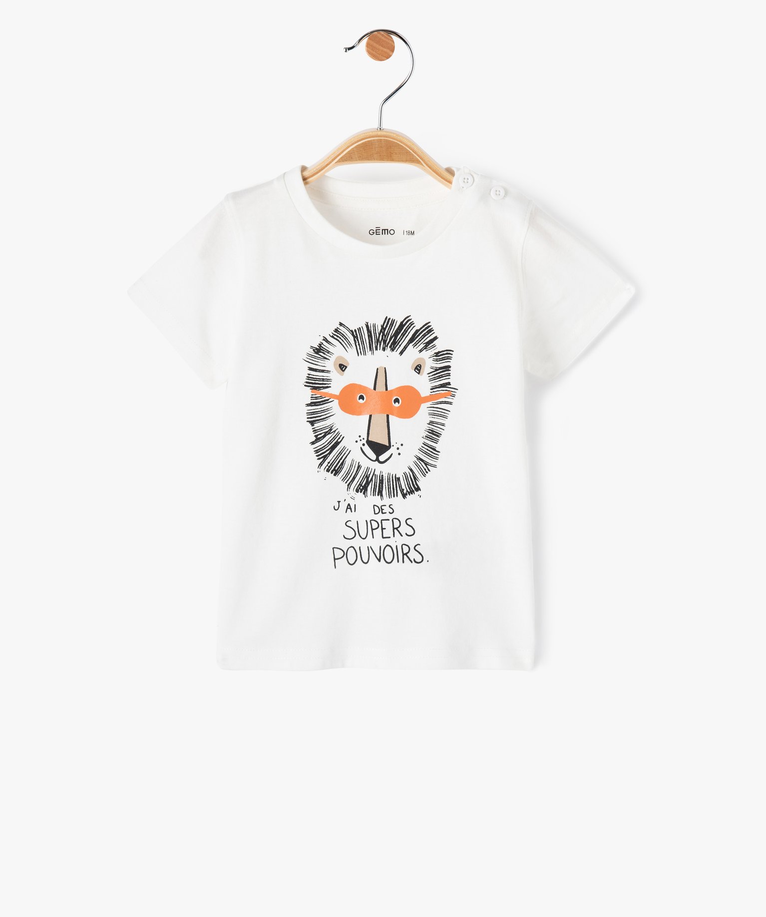 Tee-shirt bébé Garçon à manches courtes et motif ecru | GEMO