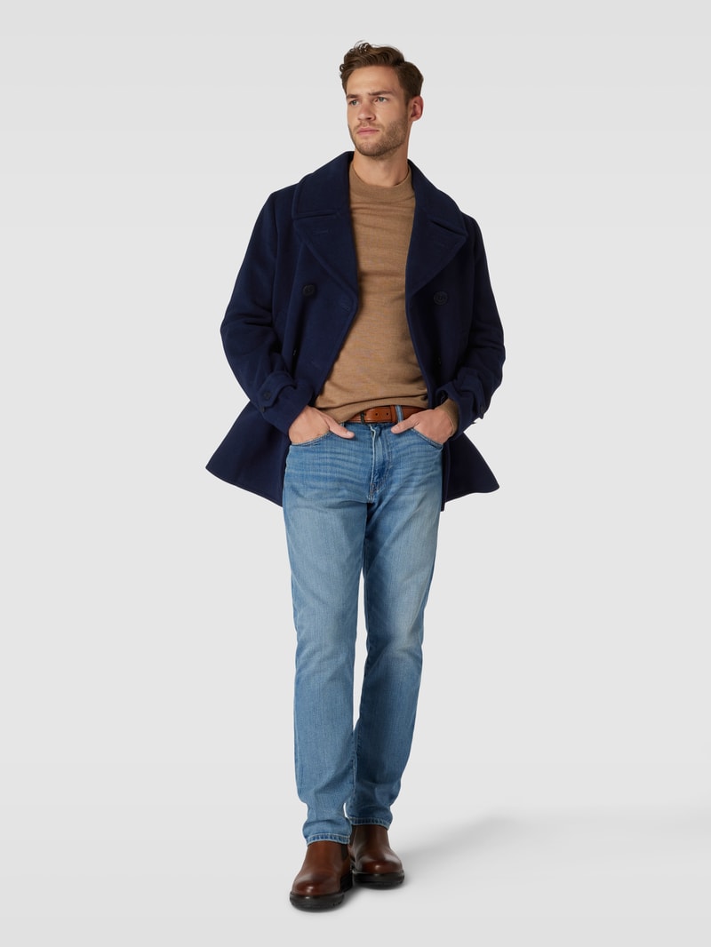 Jacke mit Reverskragen in marineblau