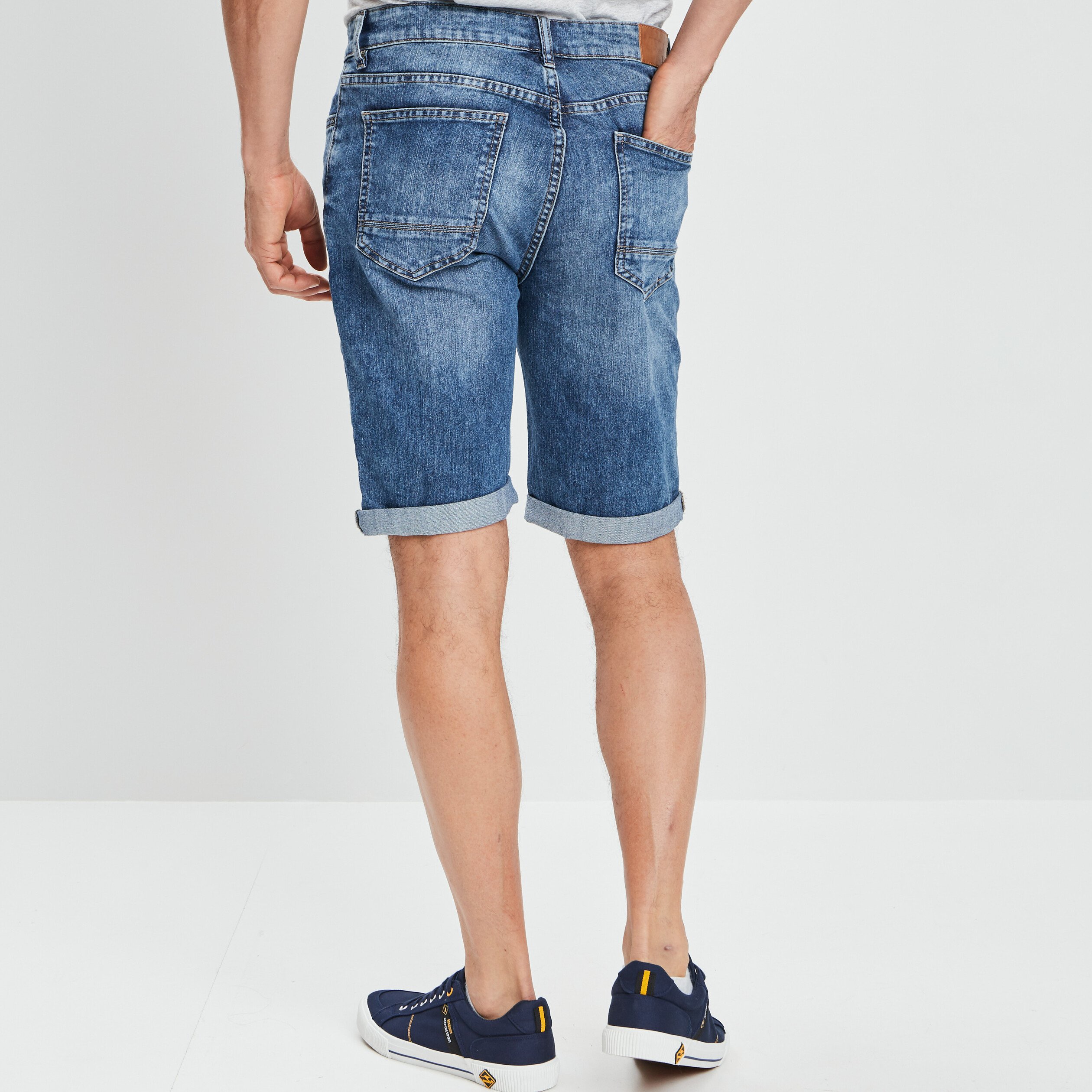 Bermuda regular en jean denim stone homme | La Halle
