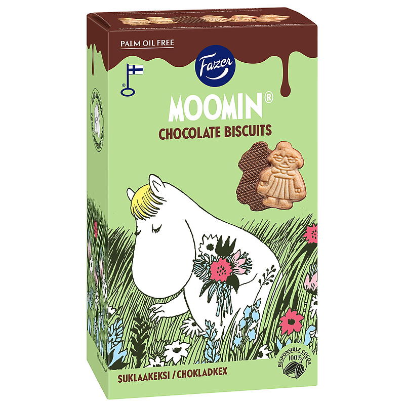 Fazer Moomin 175 g m/sjokolade, biscuit