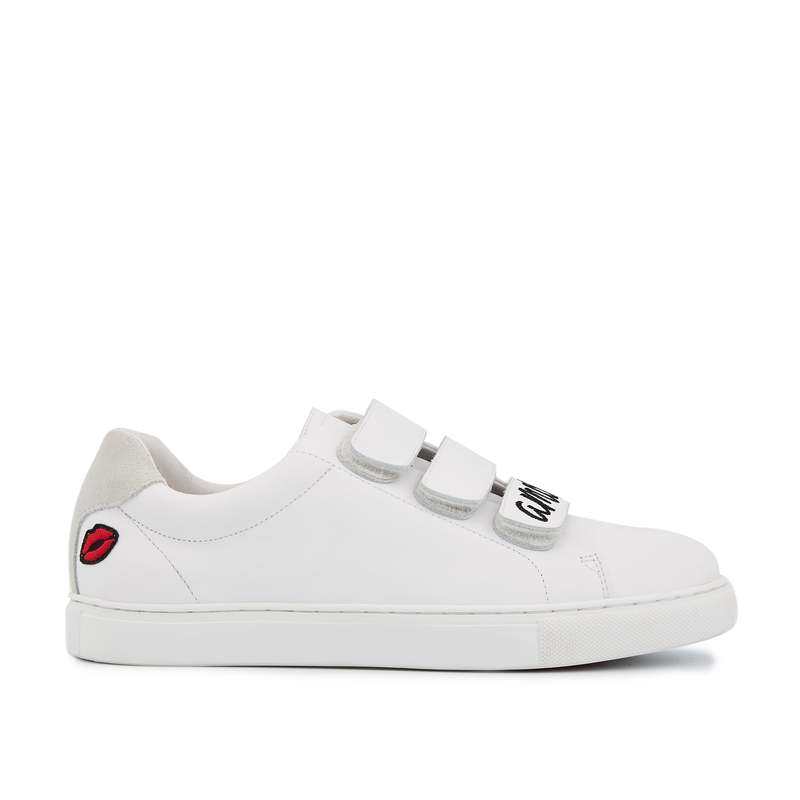 Baskets en cuir Edith amore blanc/noir