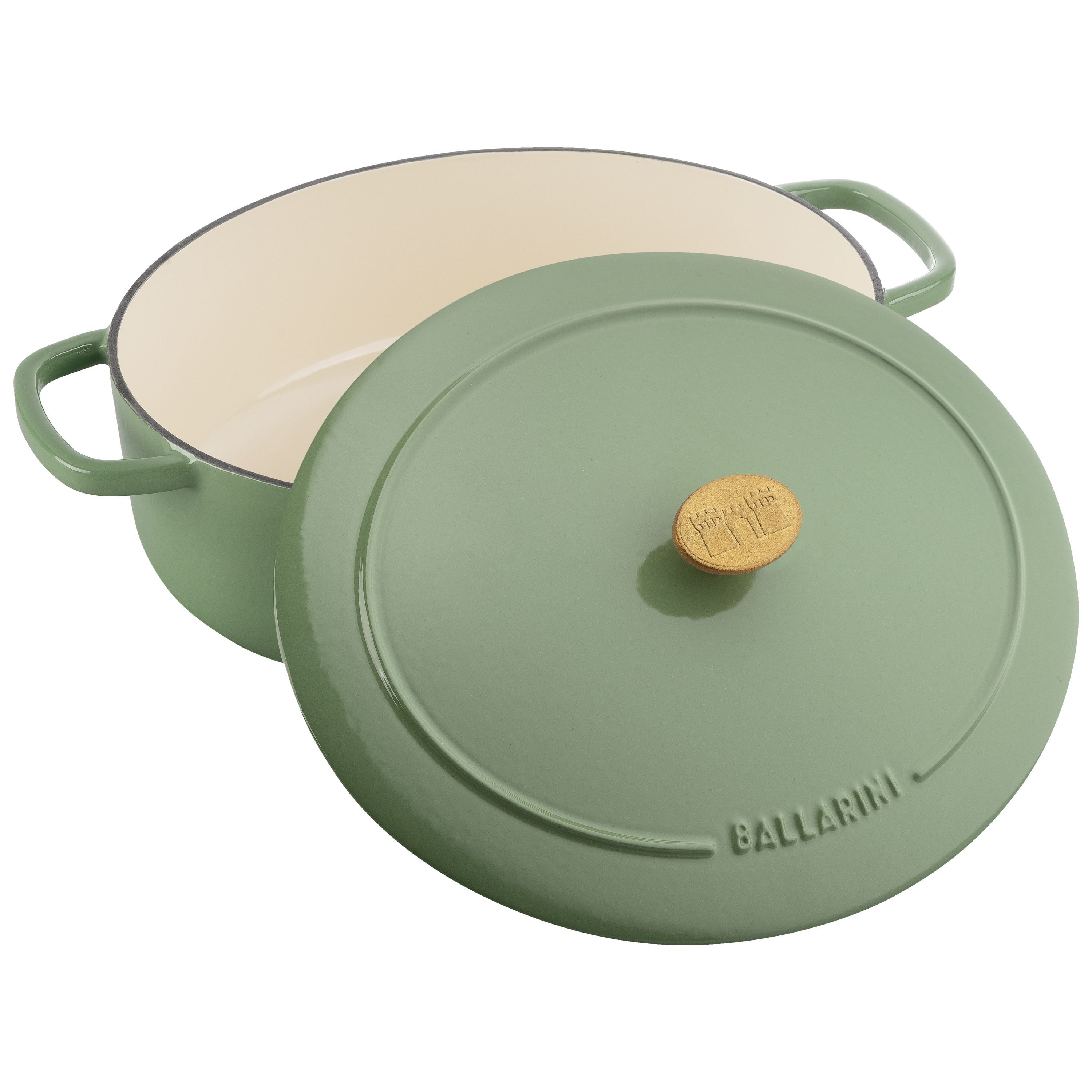 Cocotte 29 cm, oval, Grün, Gusseisen