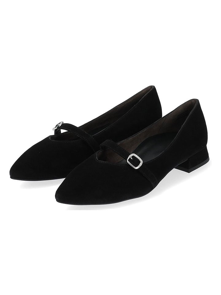Paul Green Leder-Ballerinas in Schwarz günstig kaufen