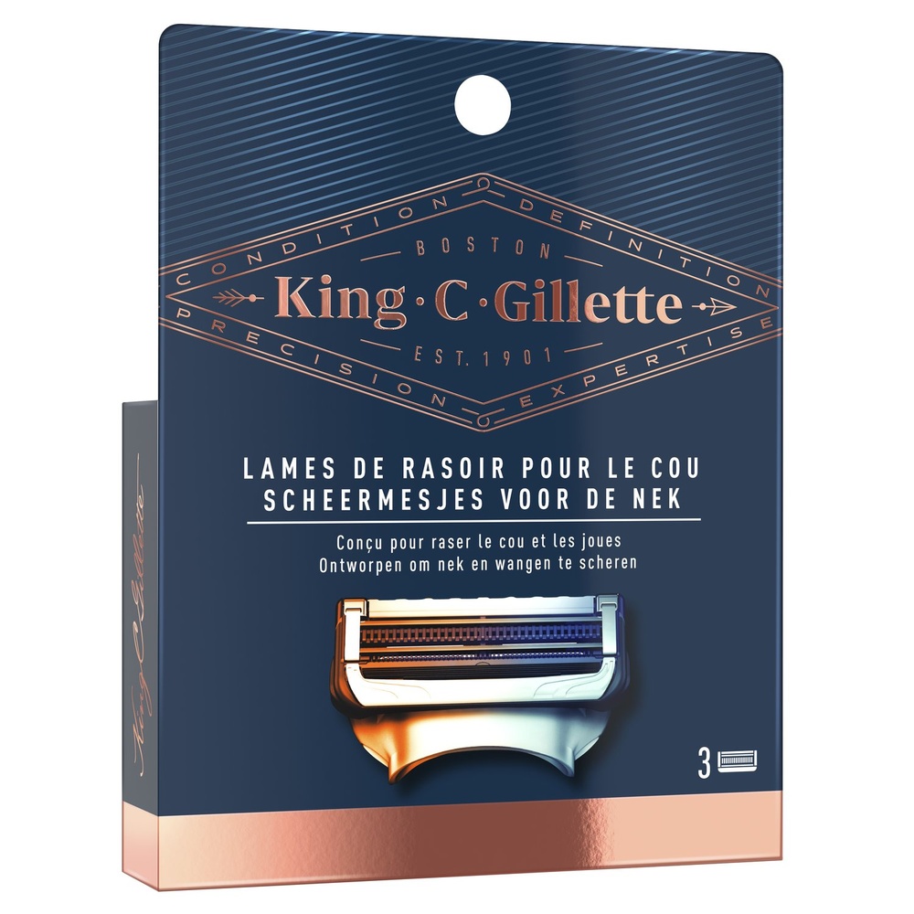 gillette King C. Gillette Lames De Rasoir Cou x3 Lames de Rasoir