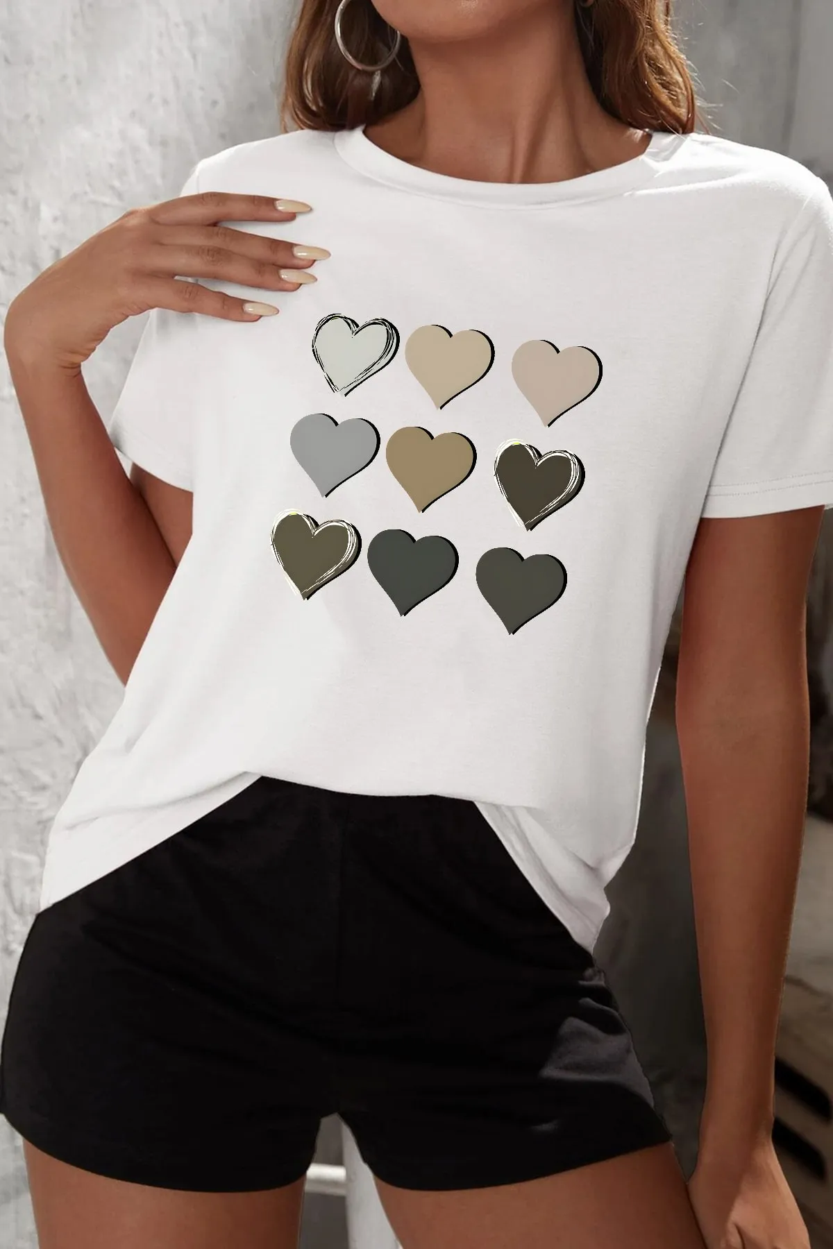 uyguntarz  Shorts-Set mit Herz-Print