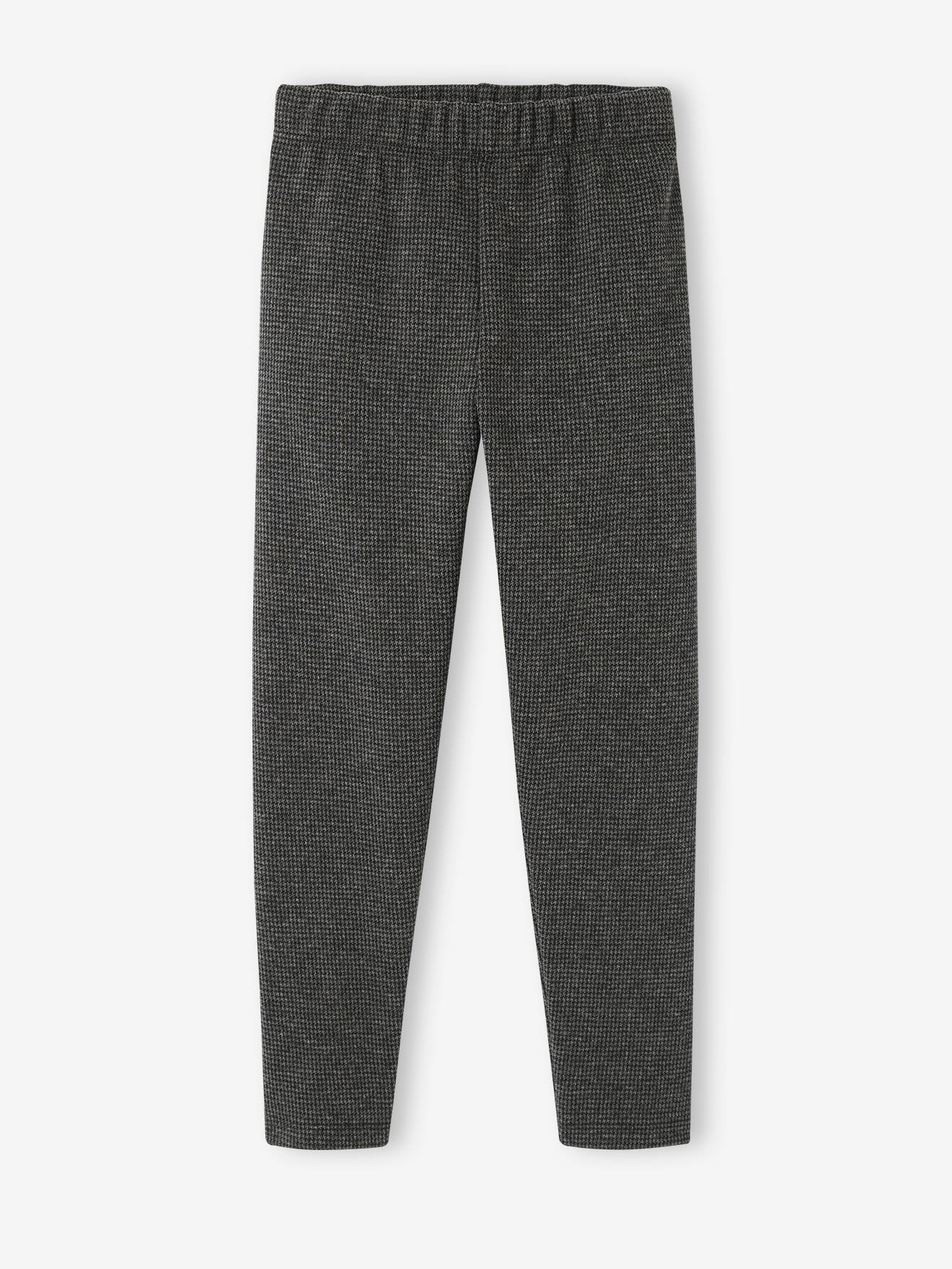 Legging à carreaux fille carreaux gris