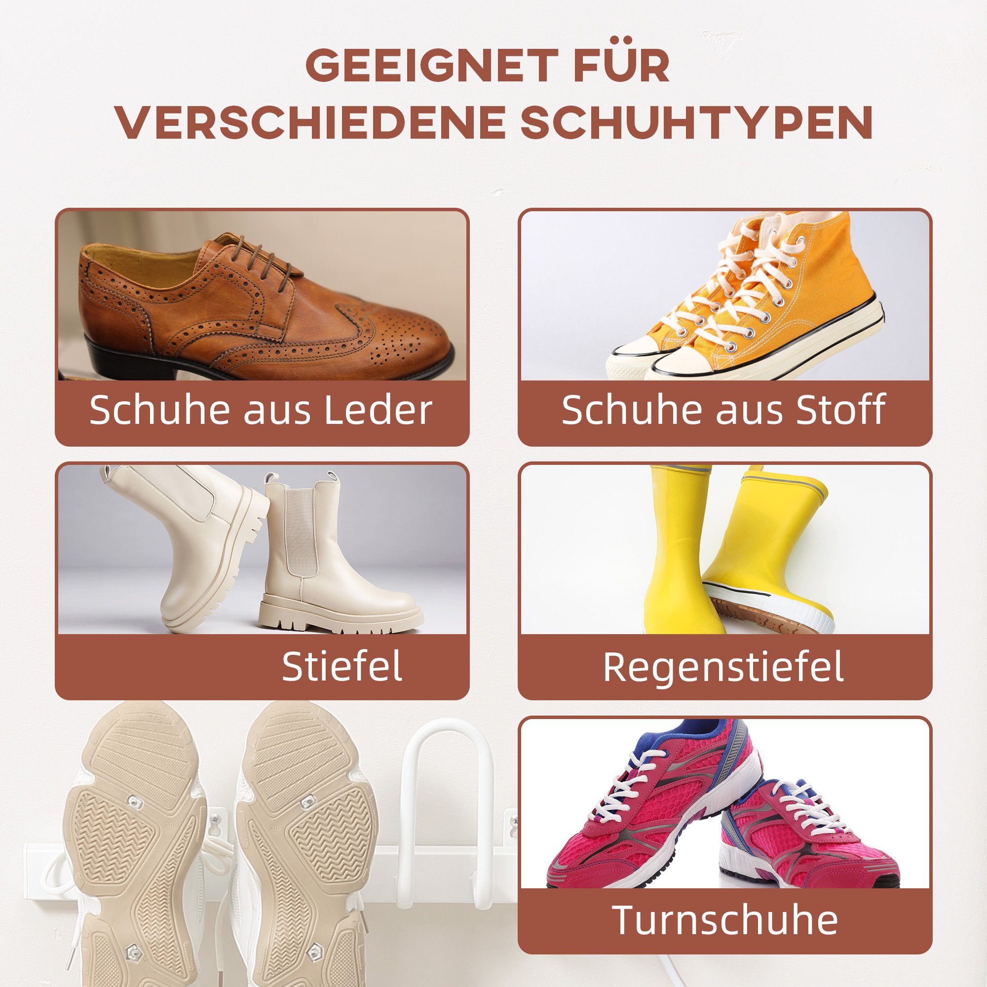 HOMCOM Schuhtrockner HOMCOM Schuhtrockner, elektrisch, bis 55° C, Stahl, weiß