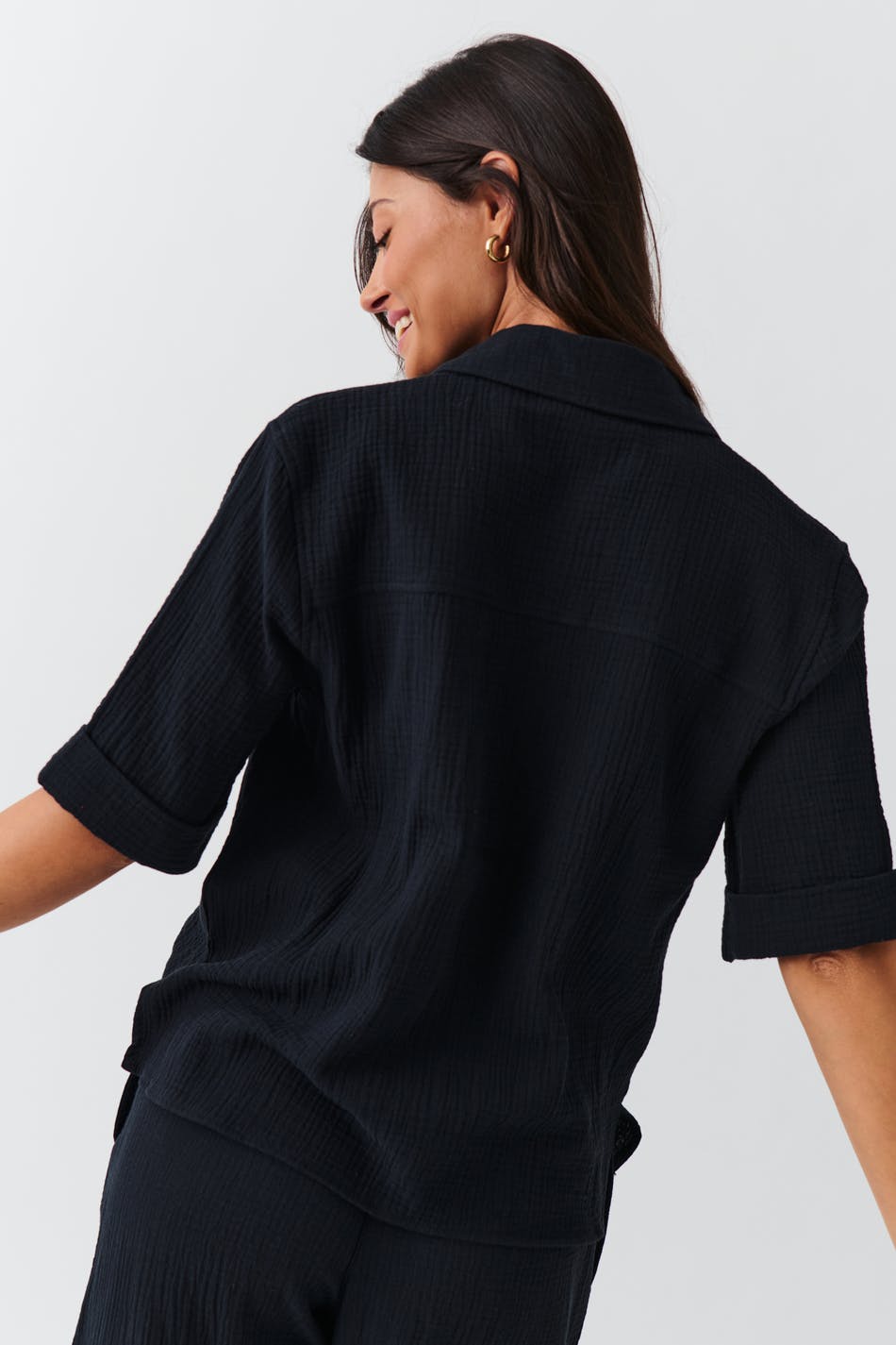 Short sleeve gauze shirt