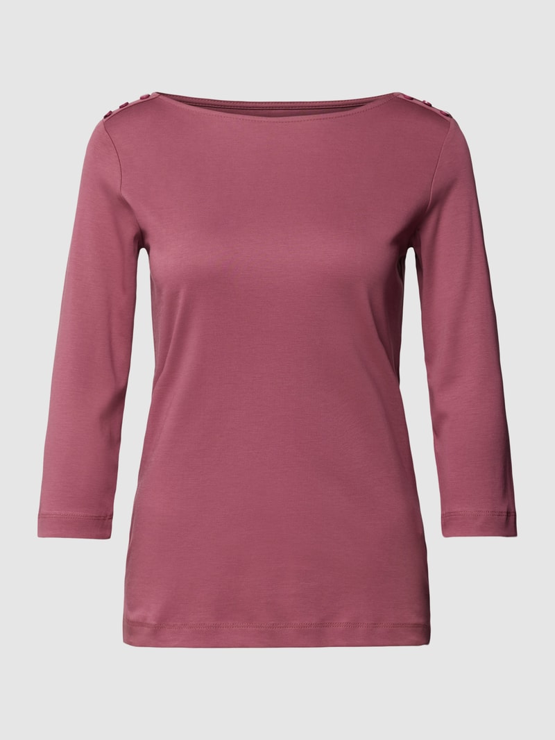 T-Shirt mit U-Boot-Ausschnitt in rostrot