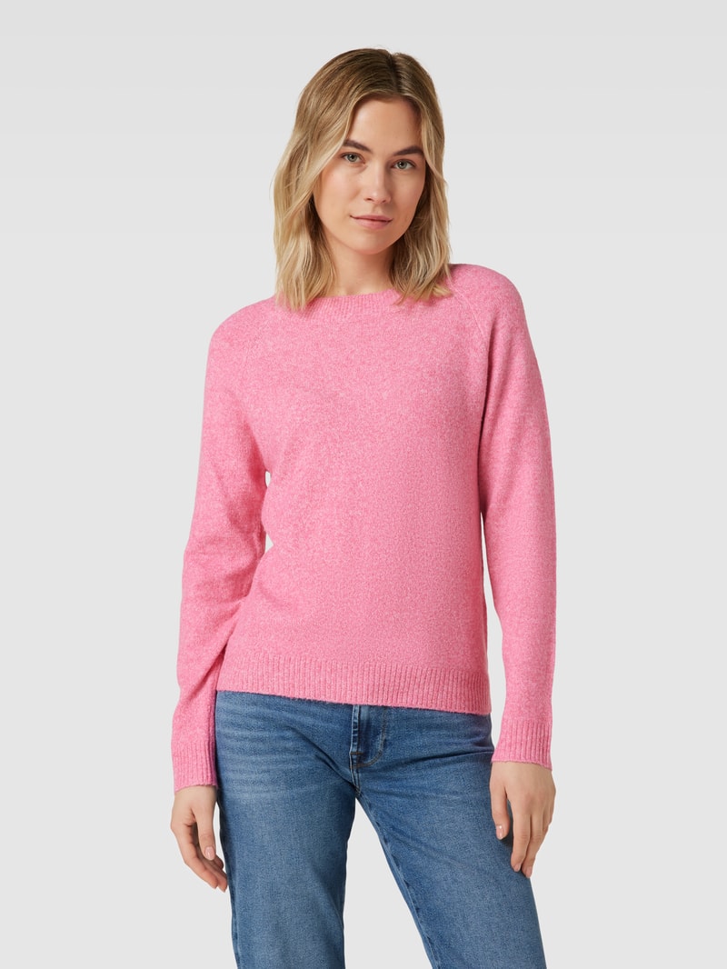 Strickpullover mit Rundhalsausschnitt Modell 'DOFFY' in pink