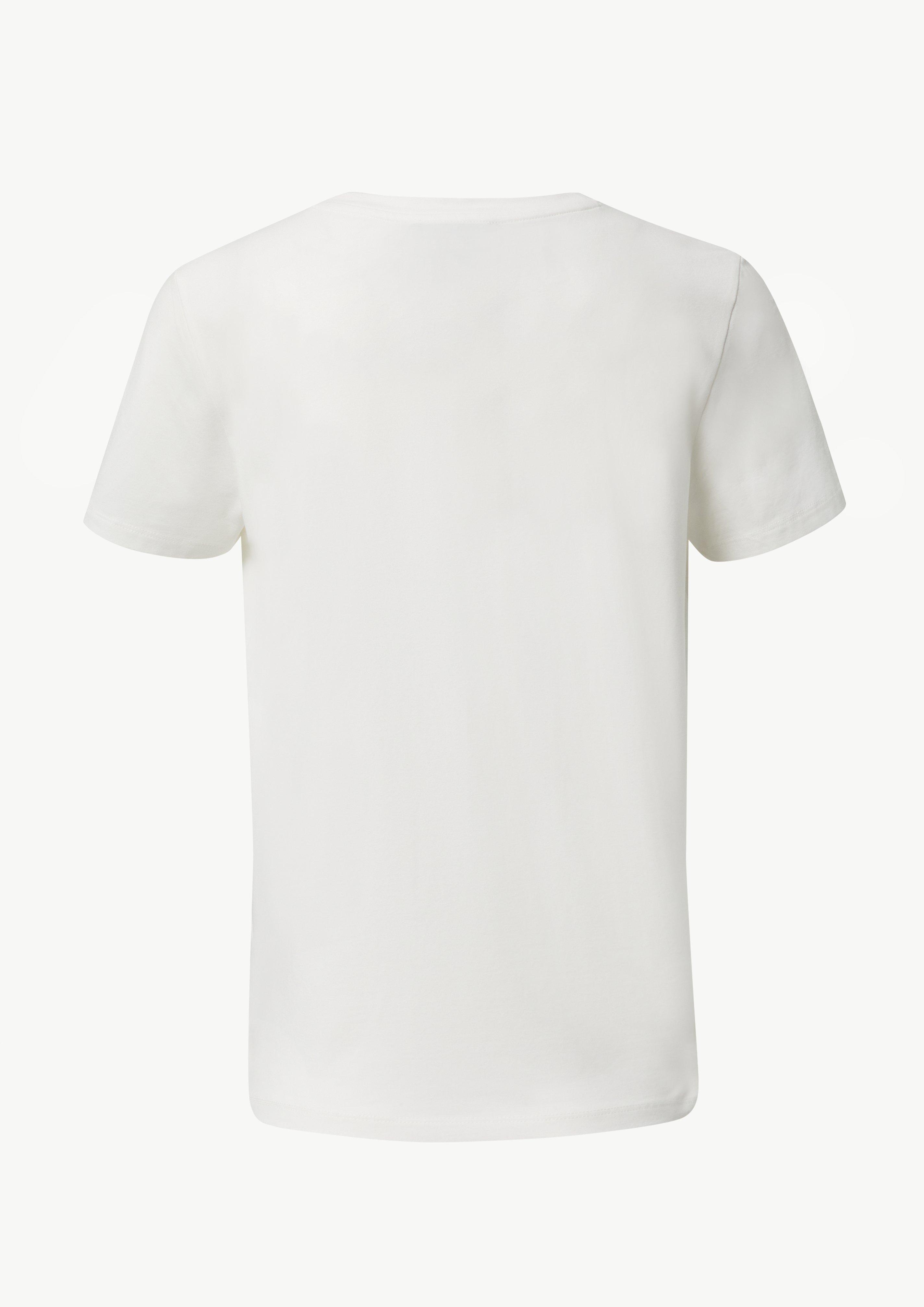 Jersey-Shirt mit Frontprint - weiß