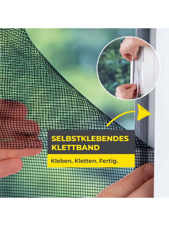 EASYmaxx EASYmaxx Fenster Moskitonetz mit Klettverschluss - 130x150cm - Schwarz - 4er-Set günstig kaufen onesize