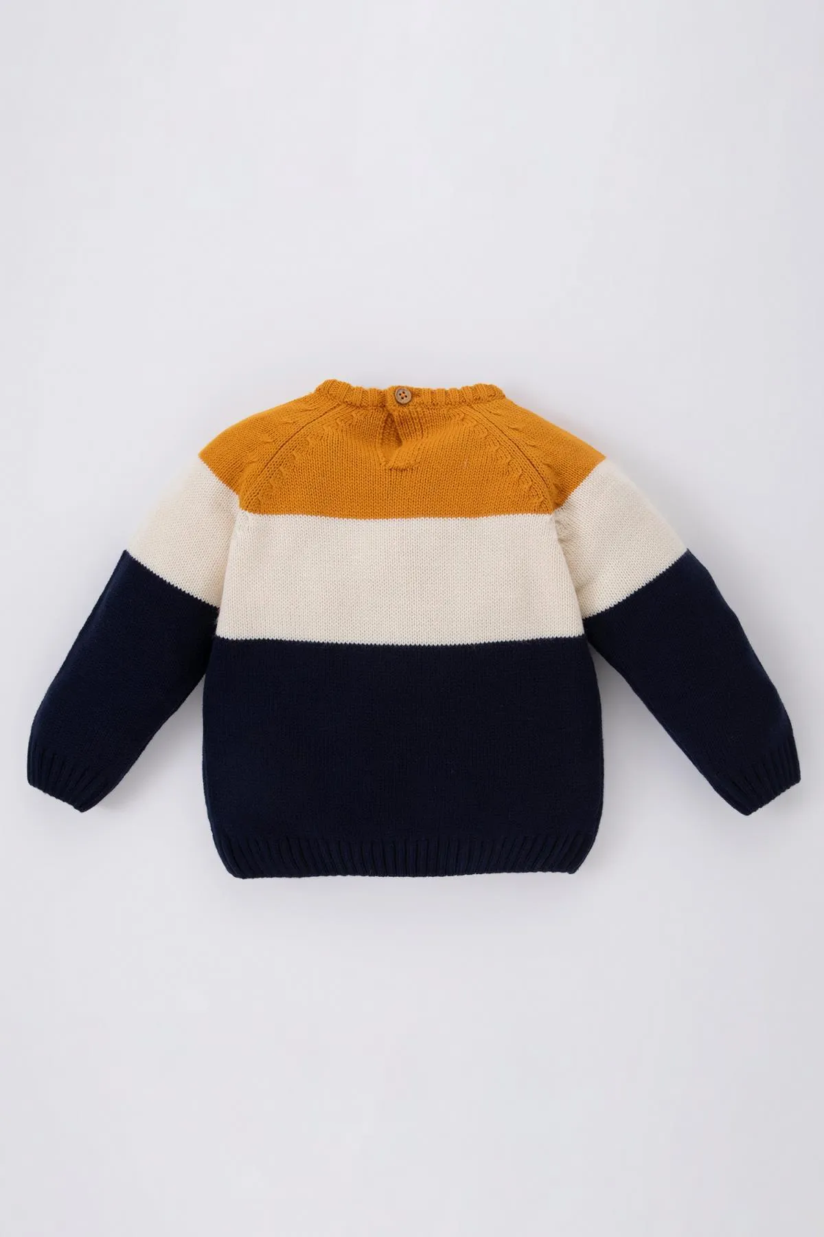 DeFacto  Baby-Jungen-Pullover mit Rundhalsausschnitt und Farbblockdesign