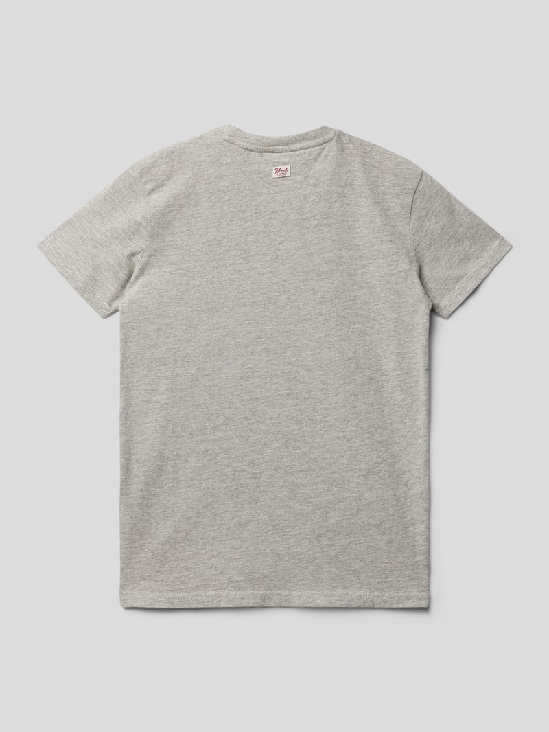 T-Shirt mit Motiv-Print in hellgrau meliert
