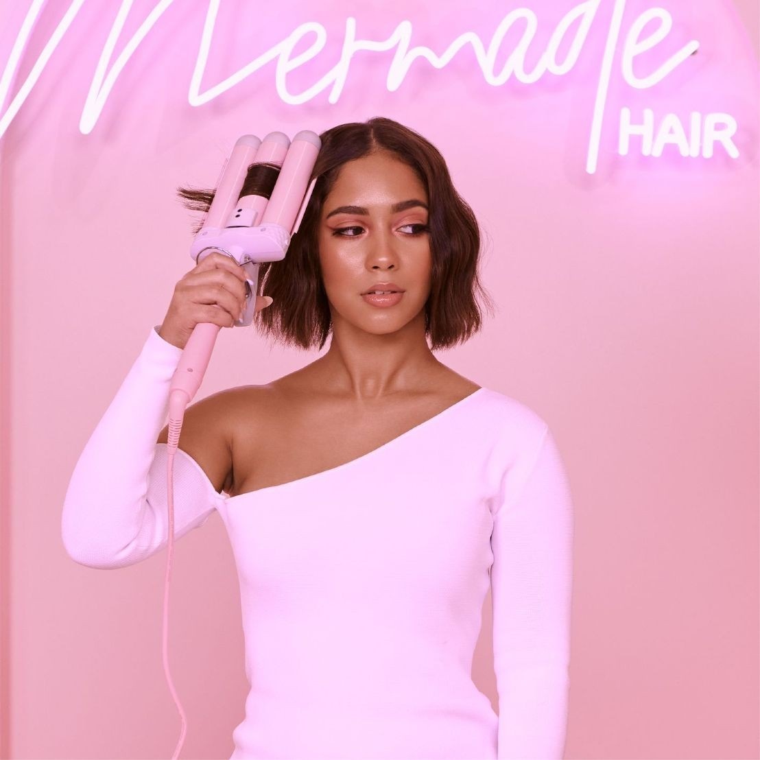 Fer à onduler professionnel Mermade Hair 32 mm - Rose