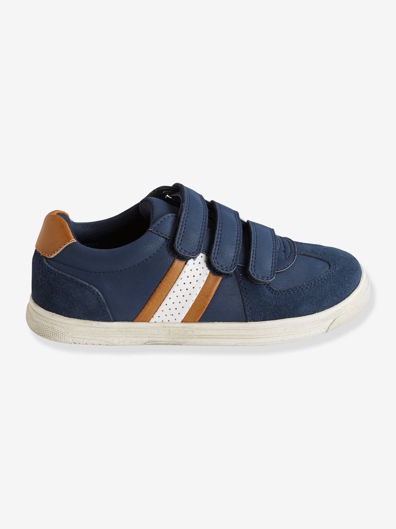 Vertbaudet Jungensneakers mit Klettverschluss - weiß/marine/gelb